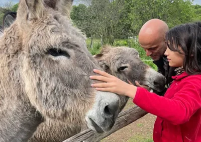 A spasso con gli asini con i ragazzi